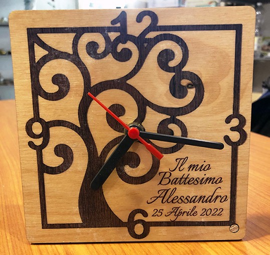 OROLOGIO ALBERO DELLA VITA PERSONALIZZATO INCISIONE SU LEGNO