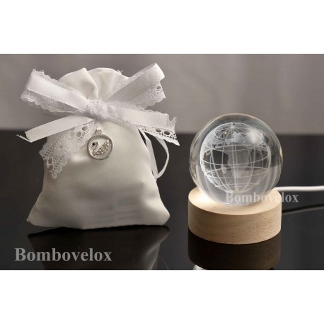Sfera con base led mappamondo
